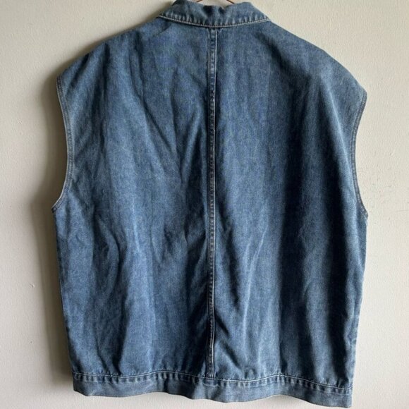 Unbranded Men Sleeveless Denim With Collar Safari Jeans Vest Blue Size XXL - Picture 8 of 8